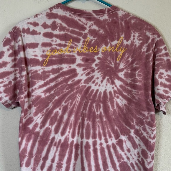 Fifth Sun Pink Tie Dye Mushroom Graphic Short Sleeve Baby Tee T Shirt Size MED - Picture 6 of 9